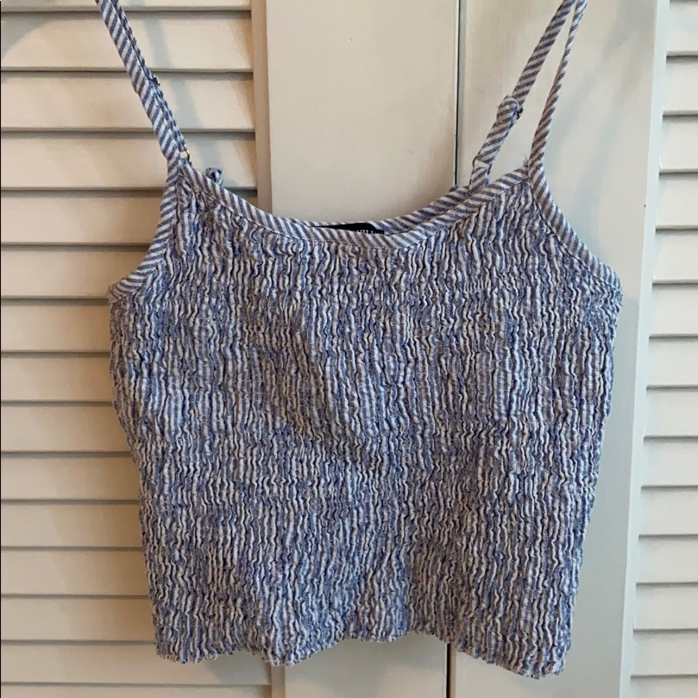 RARE Brandy Melville blue and white tank top